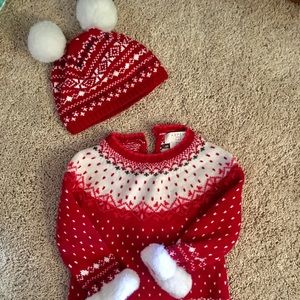 Aspen Kids Sweater Dress and Hat Set